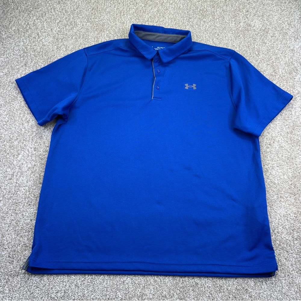 Under Armour Men's Performance Blue Polo Shirt Short Sleeve - Picture 1 of 14